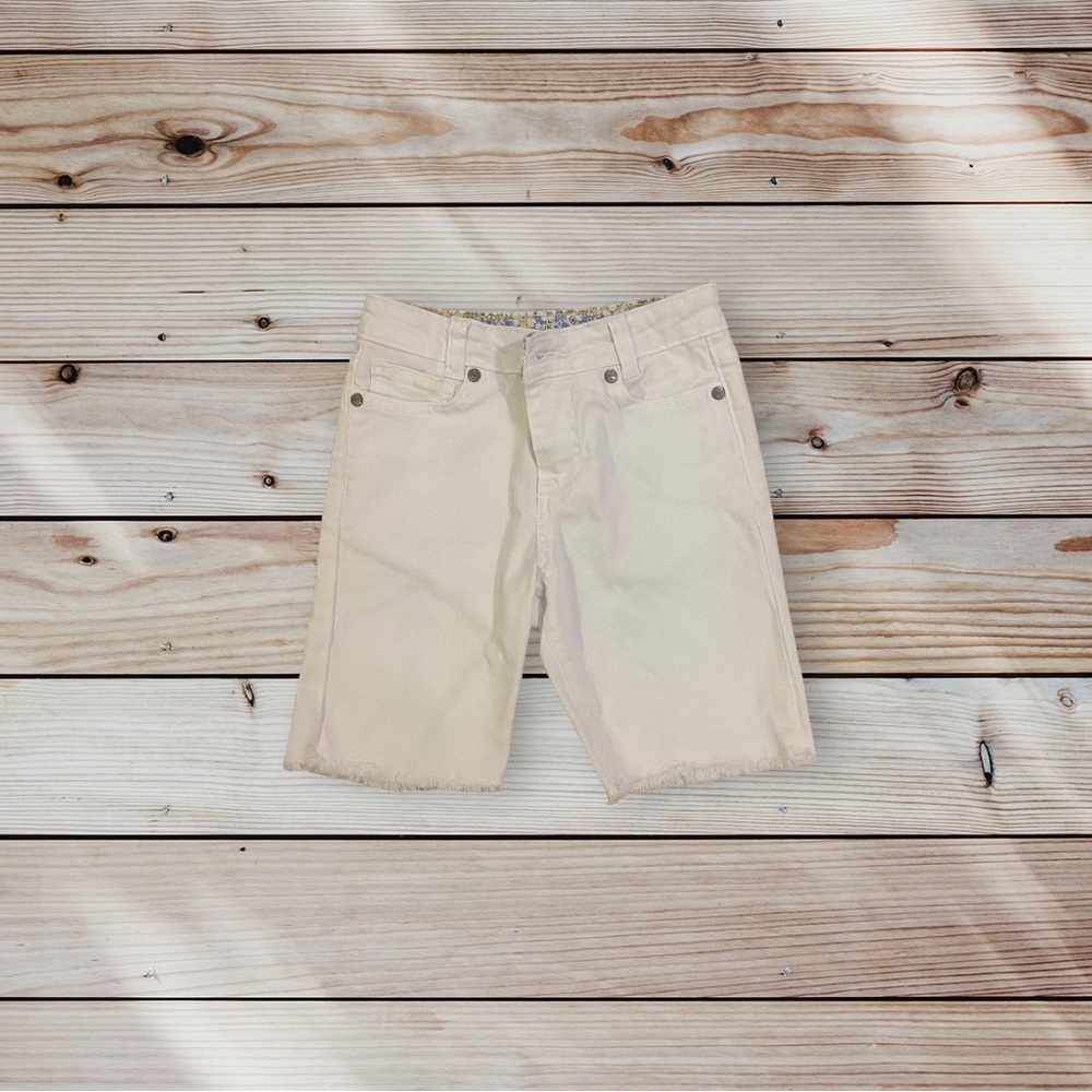 Mini Boden girls white denim shorts size 7
